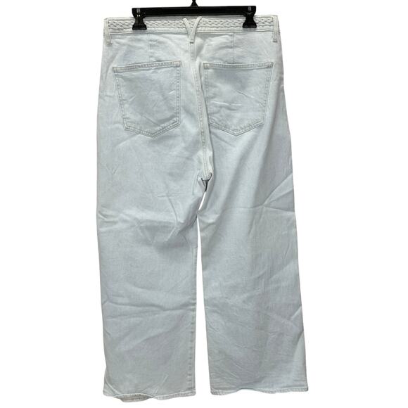 Veronia Beard Grant Extra High Rise Wide Leg Jeans Size 32 Braided Light Wash - Picture 2 of 6